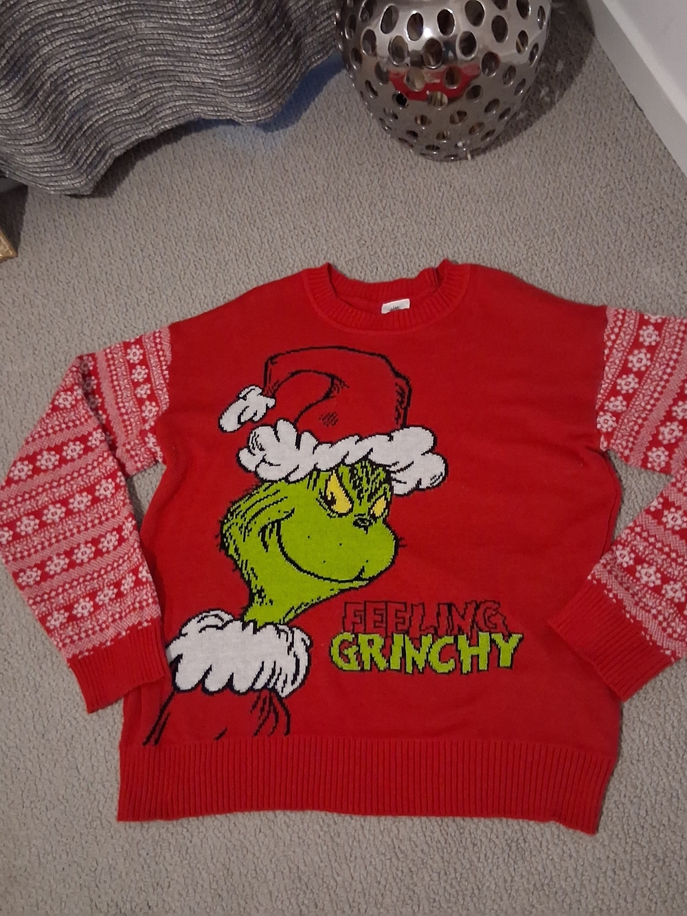 Women's Red Grinch Graphic Crewneck Sweater
